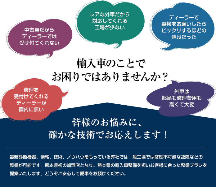 輸入車車検ご予約受付中 熊本市南区車検 板金塗装株式会社田崎自動車工業